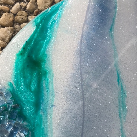 Ocean Inspired Real Crystal Epoxy Abstract Art - Picture 6 of 8